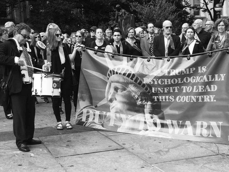 Photo by Audrey Siegels from the 'Duty to Warn' demonstration.