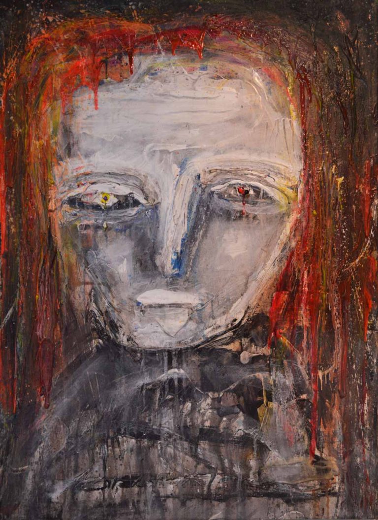 Juan Mariño, Venezuela. My Neighbor, 2013. Acrylic on canvas, 19” x 27”