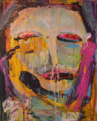 Juan Mariño, Venezuela. Give me something!, 2014. Acrylic on canvas, 11” x 15”