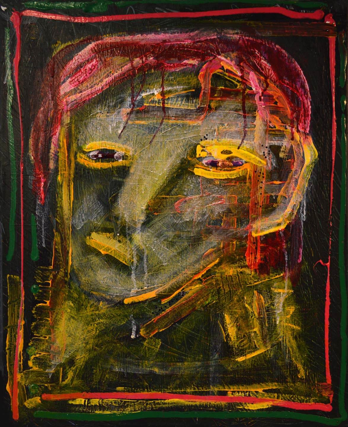 Juan Mariño, Venezuela. Under the green rain, 2012. Acrylic on canvas, 19” x 23”