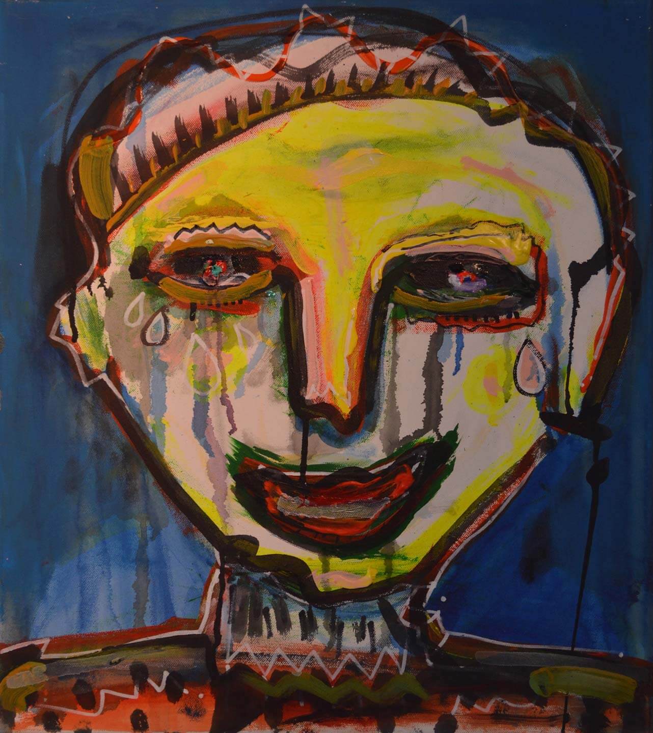 Juan Mariño, Venezuela. Clown of the street light, 2014. Acrylic on canvas, 19” x 23”