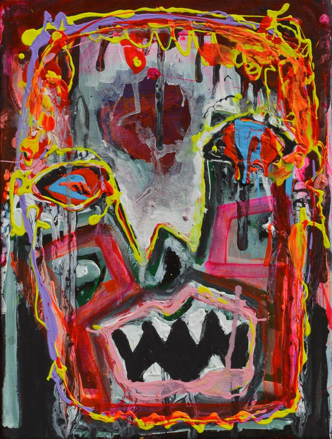 Juan Mariño, Venezuela. Hallucinating by hunger, 2018. Acrylic on canvas, 11” x 15”