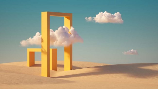 yellow-door-frames-in-desert Artwork by Wacomka /Shutterstock.com