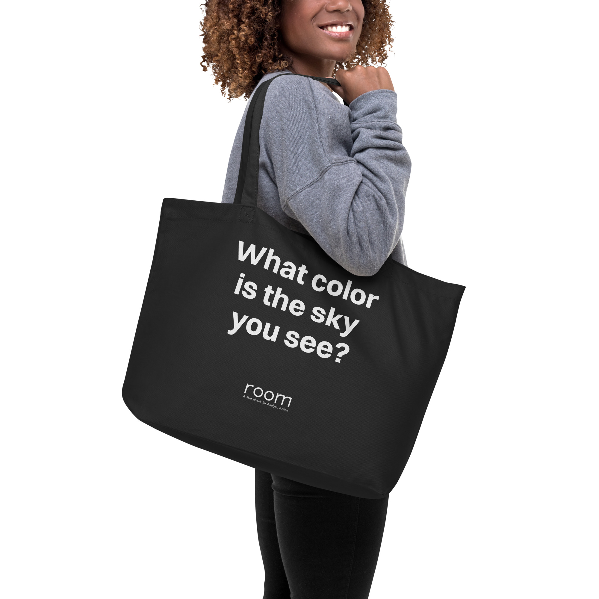 What Color is the Sky You See Large Tote Bag - Image 3