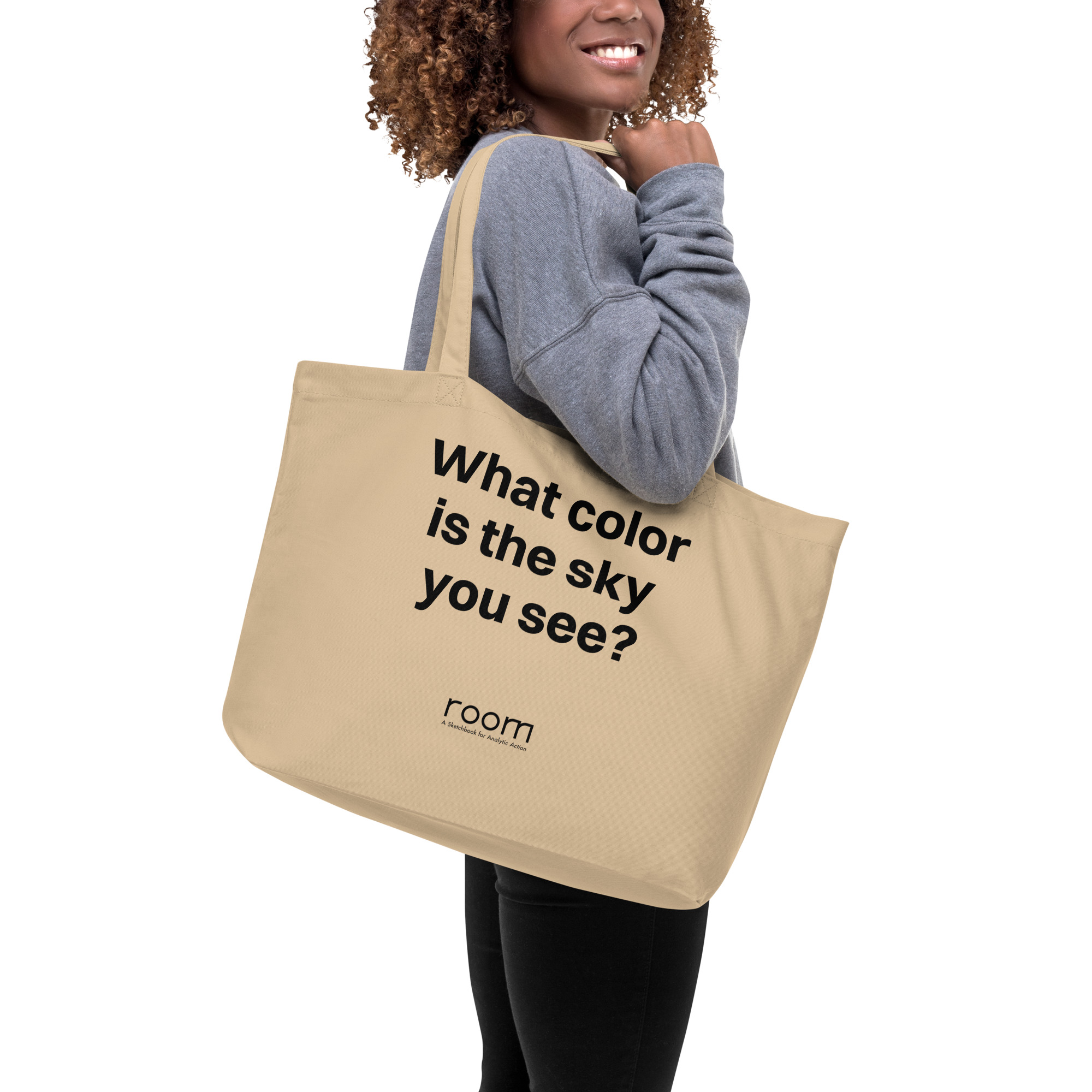 What Color is the Sky You See Large Tote Bag - Image 6